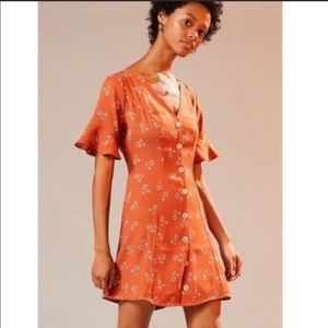 Urban outfitters terra cotta sunflower retro dress